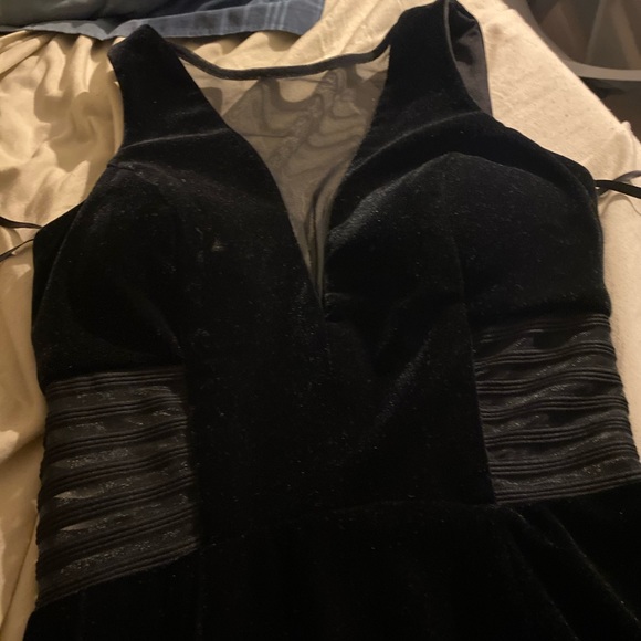 Velvet Black Prom Dress - Picture 4 of 6